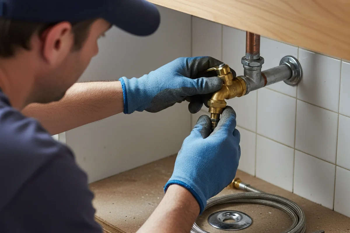 Shutoff valve and fitting work during Faucet and Fixture Repair in Parchman